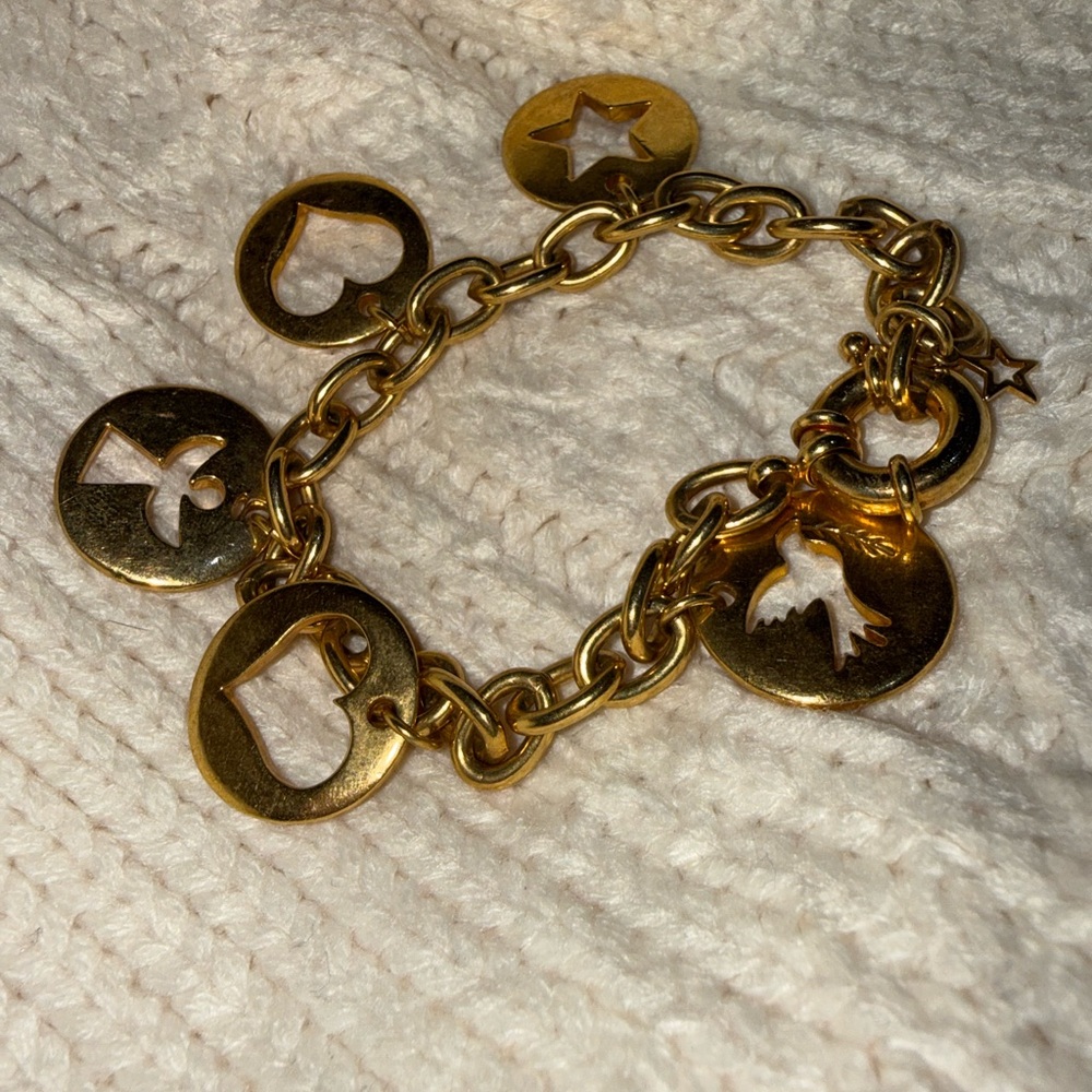Vintage Avon Charm Bracelet with Heart Star Angel Dove Charm - Picture 7 of 9